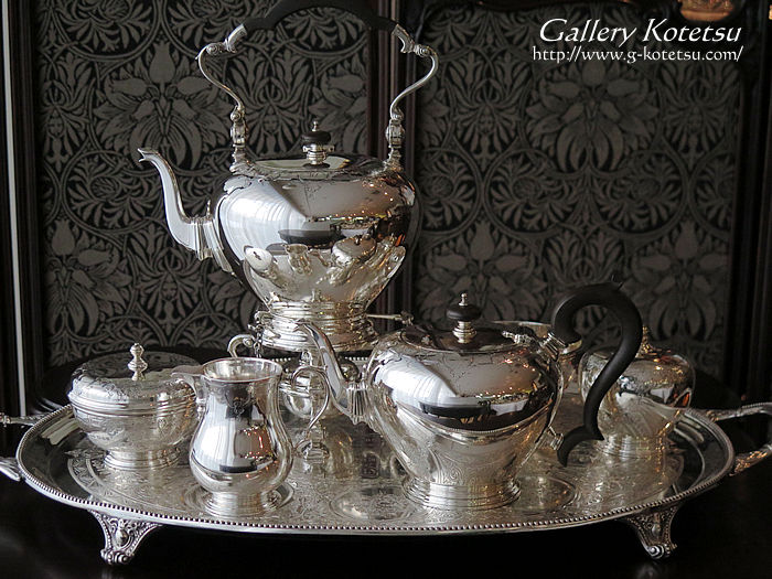 AeB[NVo[eB[Zbg antique silver tea kettle teaset