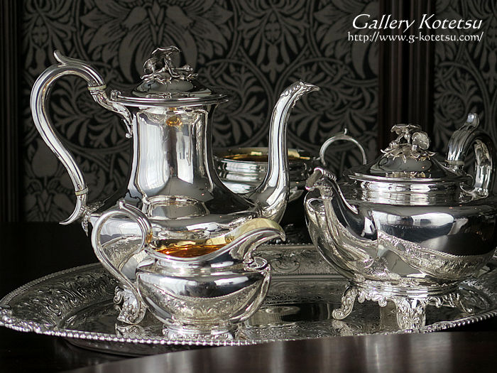 アンティーク　シルバーティーセット antique silver teaset