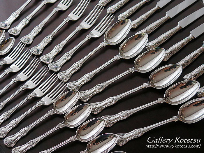 アンティークシルバー　クィーンズテーブルカトラリー antique silver tablecutlery