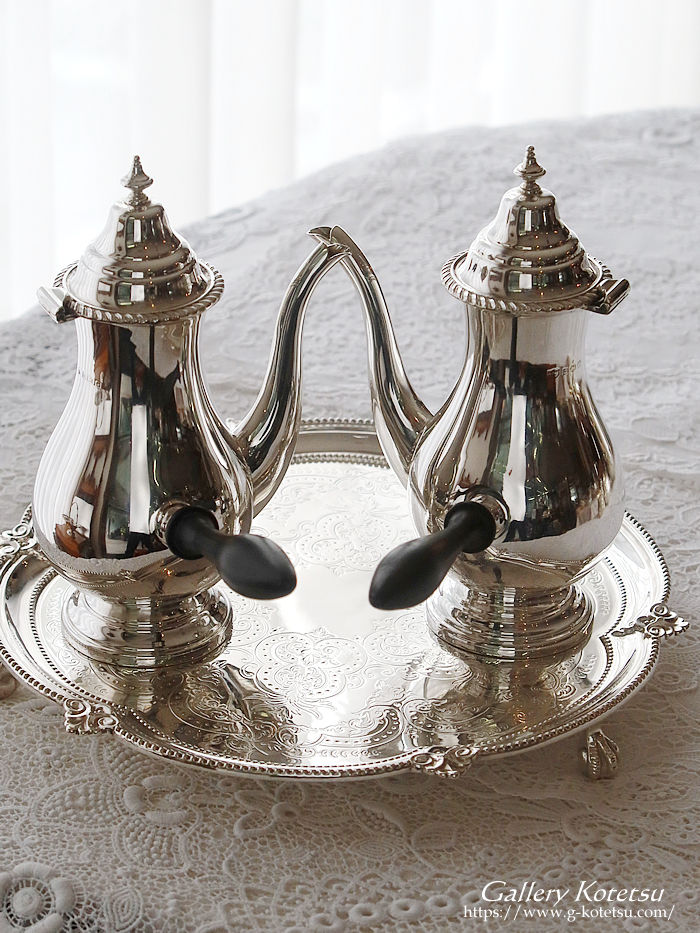 �V���o�[�J�t�F�I���Z�b�g�@antique silver cafe au lait