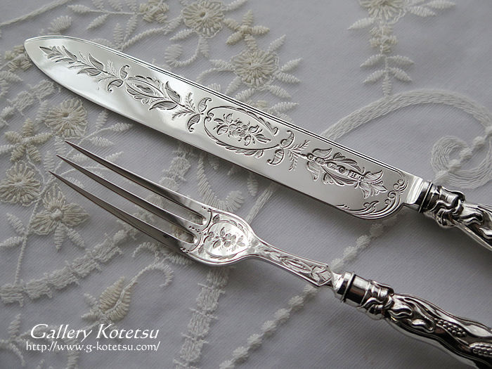 P[LiCttH[N antique silver cakeknife&fork