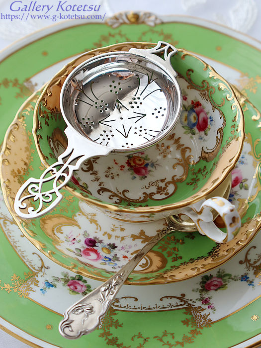 antique silver tea strainer