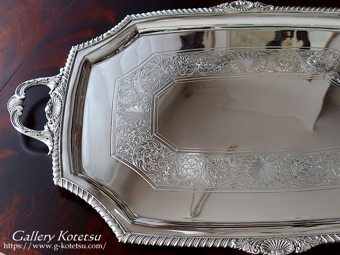 antique silver tea tray シルバーティートレー