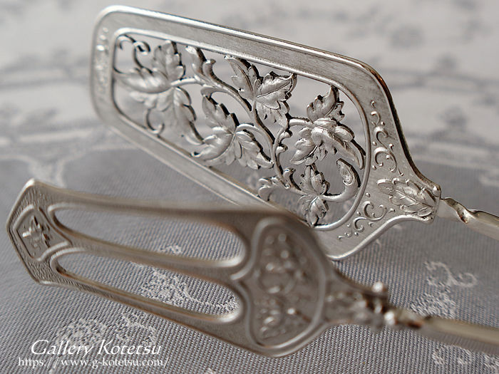 aantique silver cake tong