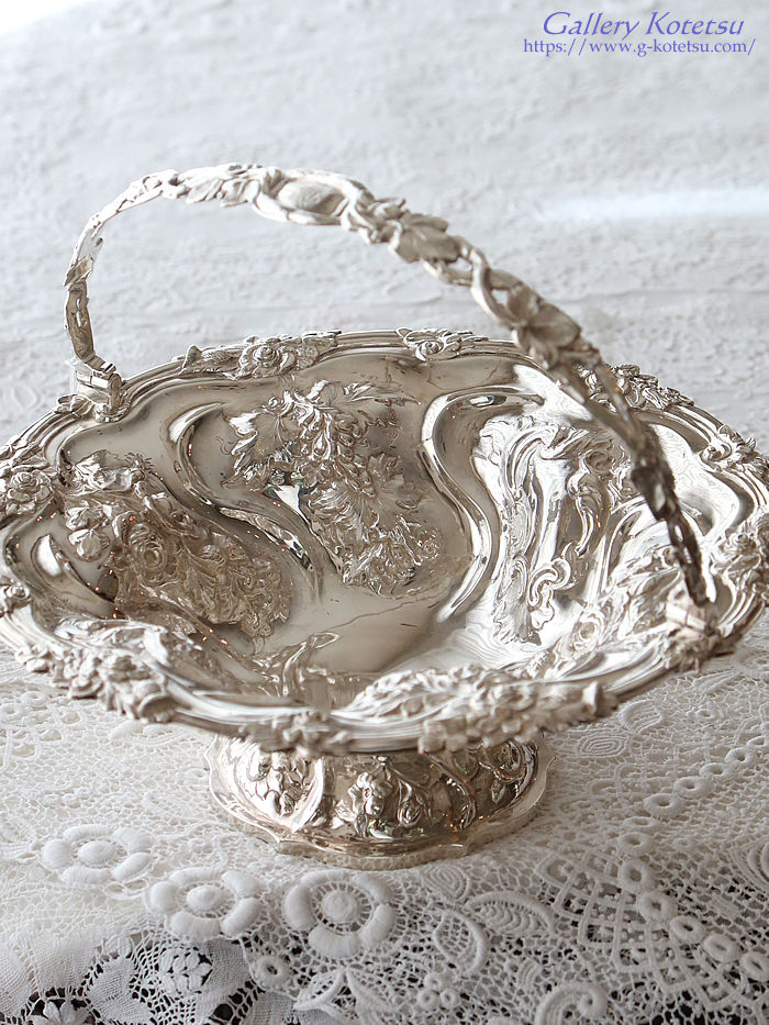�A���e�B�[�N�V���o�[�o�X�P�b�g antique silver basket
