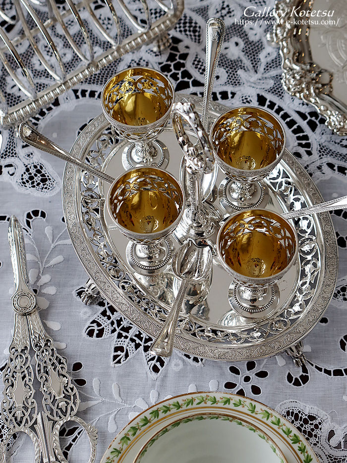 antique silver egg cruet  AeB[NVo[@GbONGbg