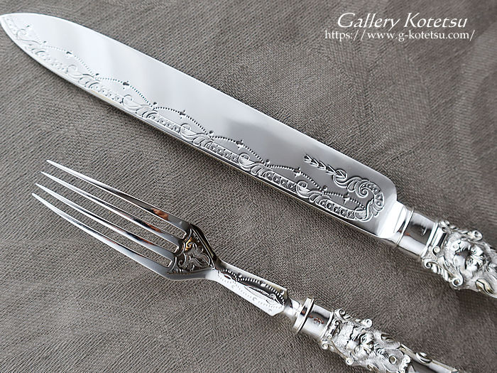 antique siver cake knife&fork アンティークシルバー