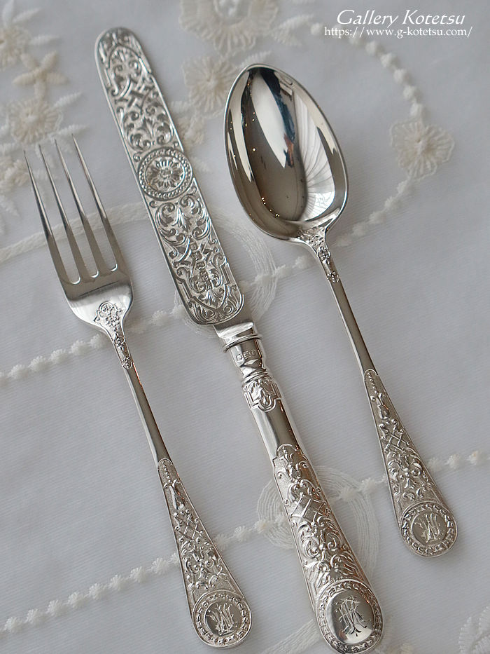 antique silver dessert cutlery