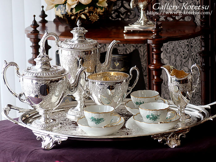 p sterling siver AeB[NVo[@eB[Zbg antique silver tea set