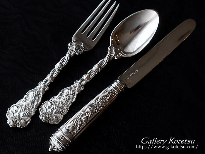 antique silver dessert cutlery