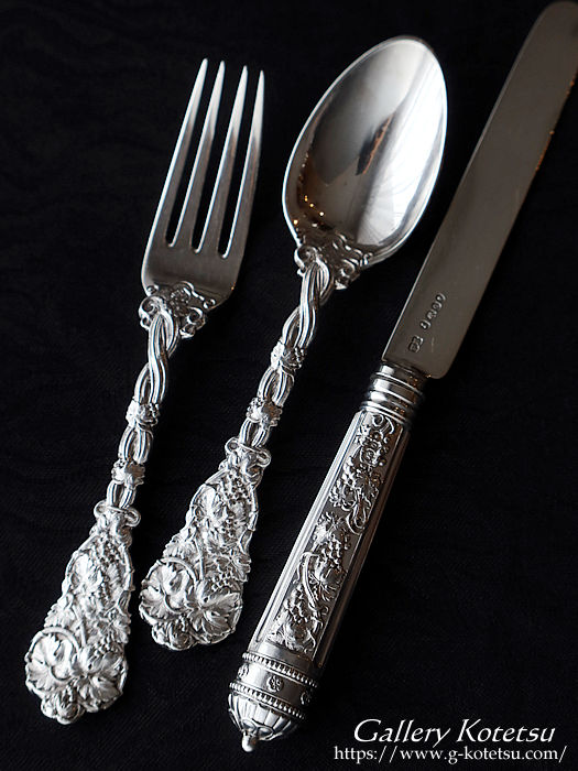 antique silver dessert cutlery