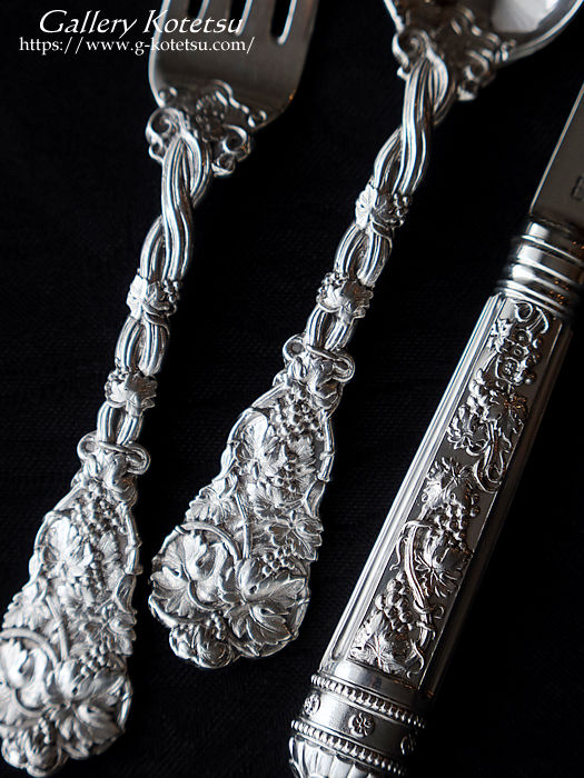 antique silver dessert cutlery