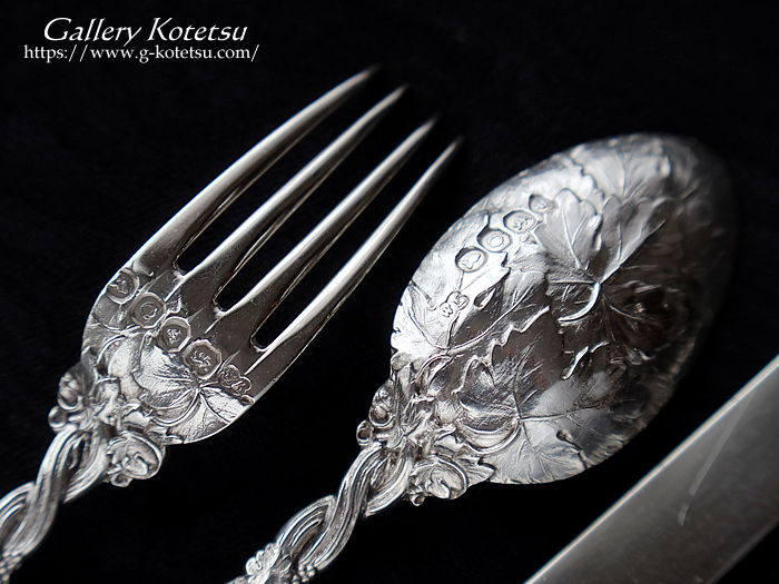 antique silver dessert cutlery