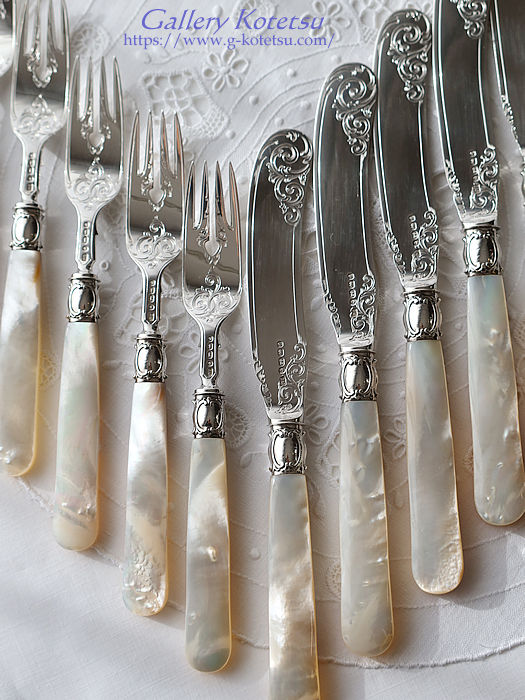 AeB[NVo[ antique silver p }U[Iup[fU[gJg[ mother of pearl dessertcutlery