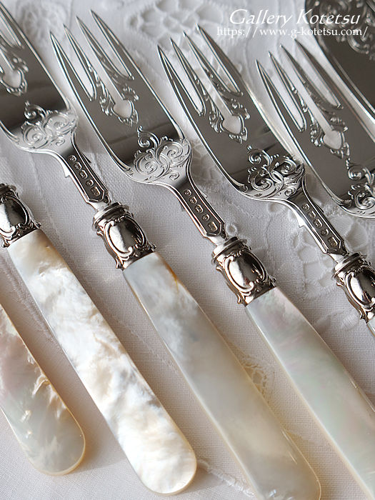 AeB[NVo[ antique silver p }U[Iup[fU[gJg[ mother of pearl dessertcutlery