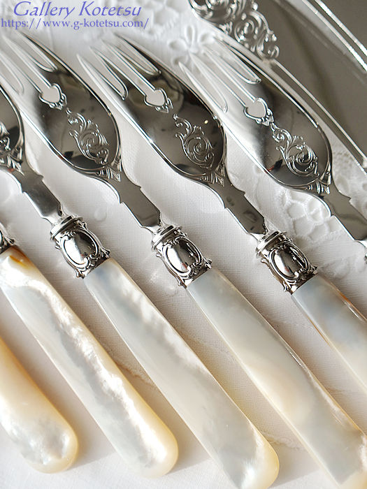 AeB[NVo[ antique silver p }U[Iup[fU[gJg[ mother of pearl dessertcutlery