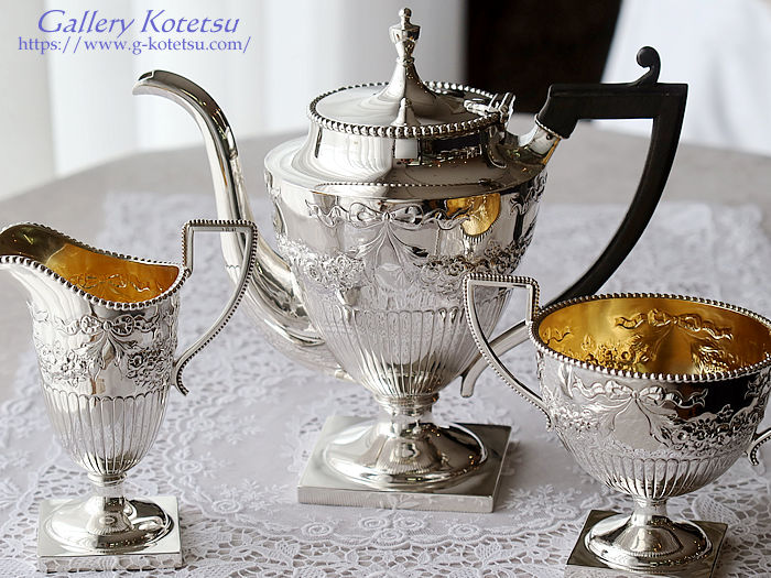 p sterling siver AeB[NVo[@eB[Zbg antique silver tea set