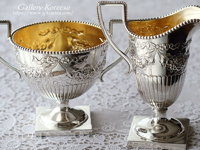 p sterling siver AeB[NVo[@eB[Zbg antique silver tea set