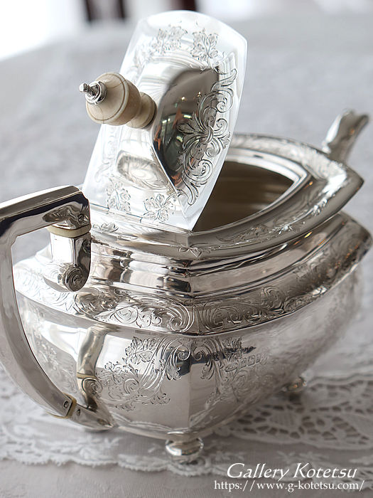 p sterling siver AeB[NVo[@eB[Zbg antique silver tea set