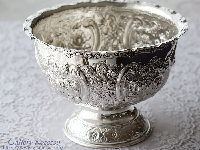 Ae[NVo[@[Y{E antique silver rose bowl