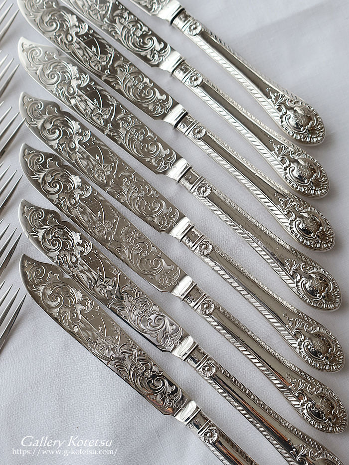 p sterling siver antique silver dessert cutlery