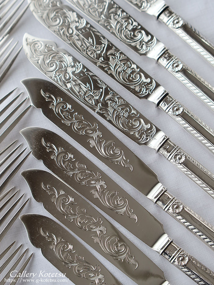 p sterling siver antique silver dessert cutlery