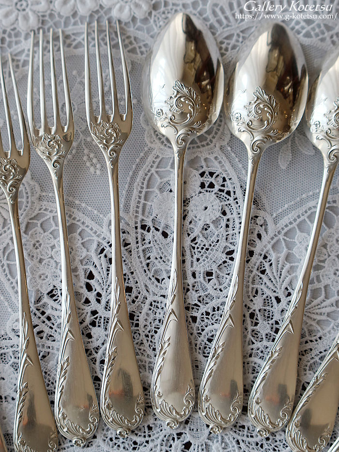 AeB[NVo[@fU[gXv[tH[N antique silver dessert spoon&fork