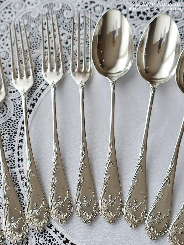 AeB[NVo[@fU[gXv[tH[N antique silver dessert spoon&fork