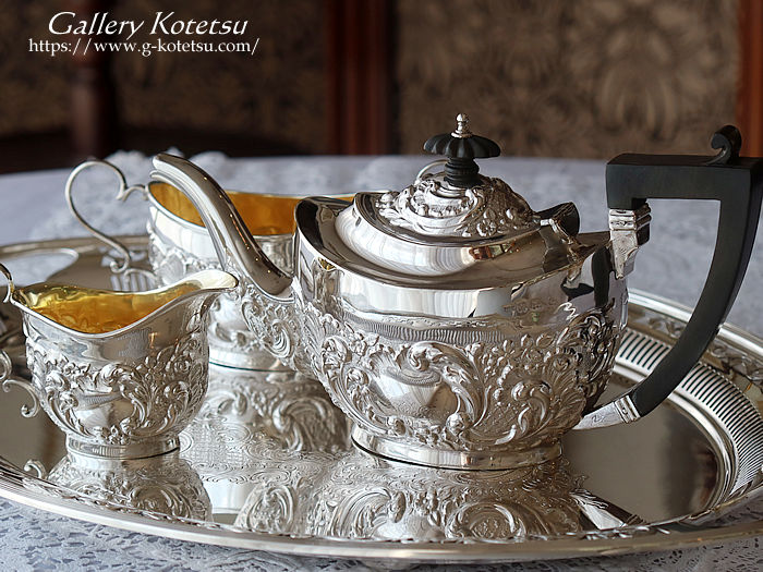 p sterling siver AeB[NVo[@eB[Zbg antique silver tea set