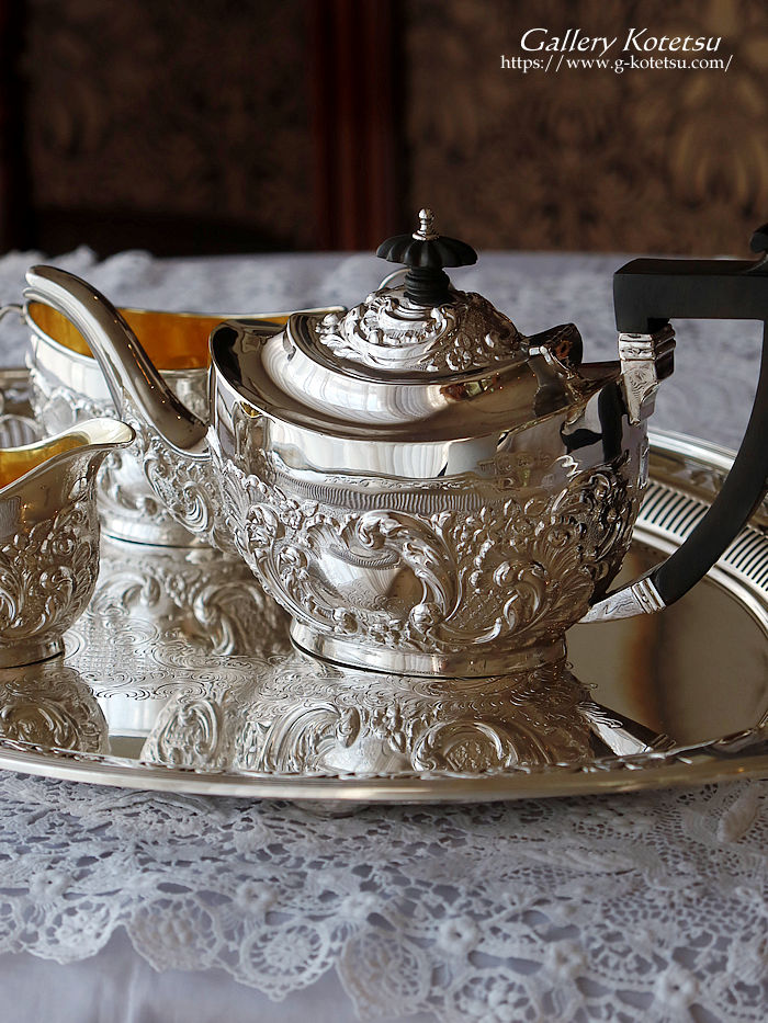 p sterling siver AeB[NVo[@eB[Zbg antique silver tea set