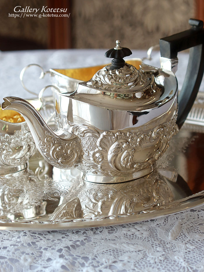 p sterling siver AeB[NVo[@eB[Zbg antique silver tea set