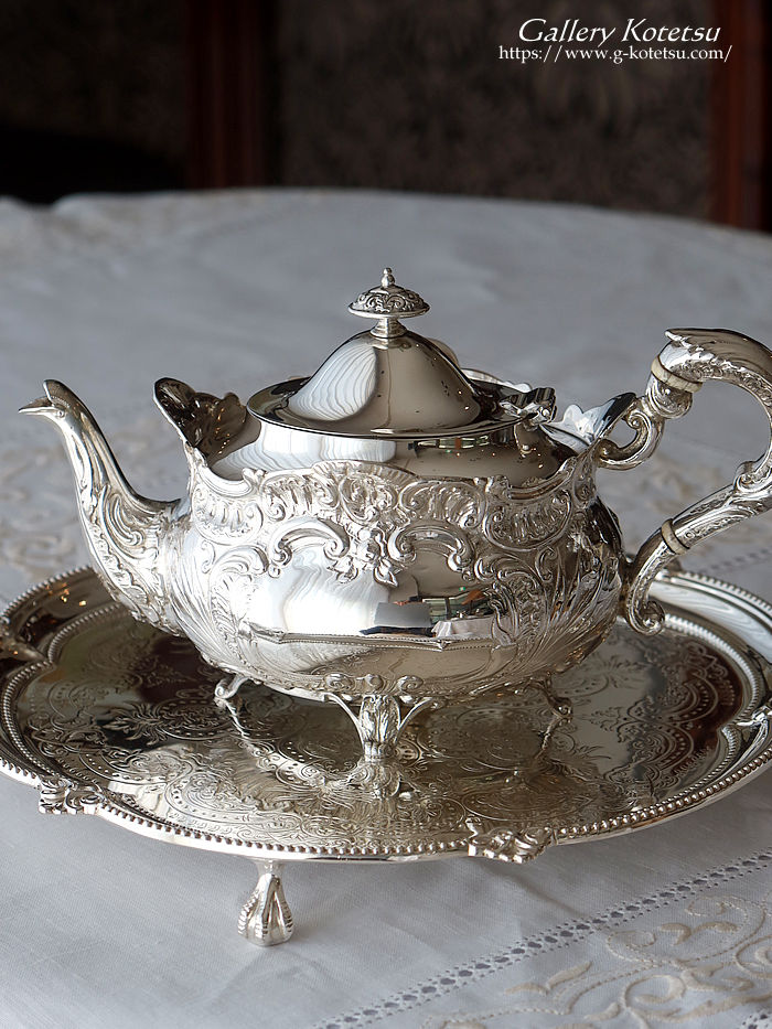 p sterling siver antique silver tea pot AeB[NVo[@eB[|bg