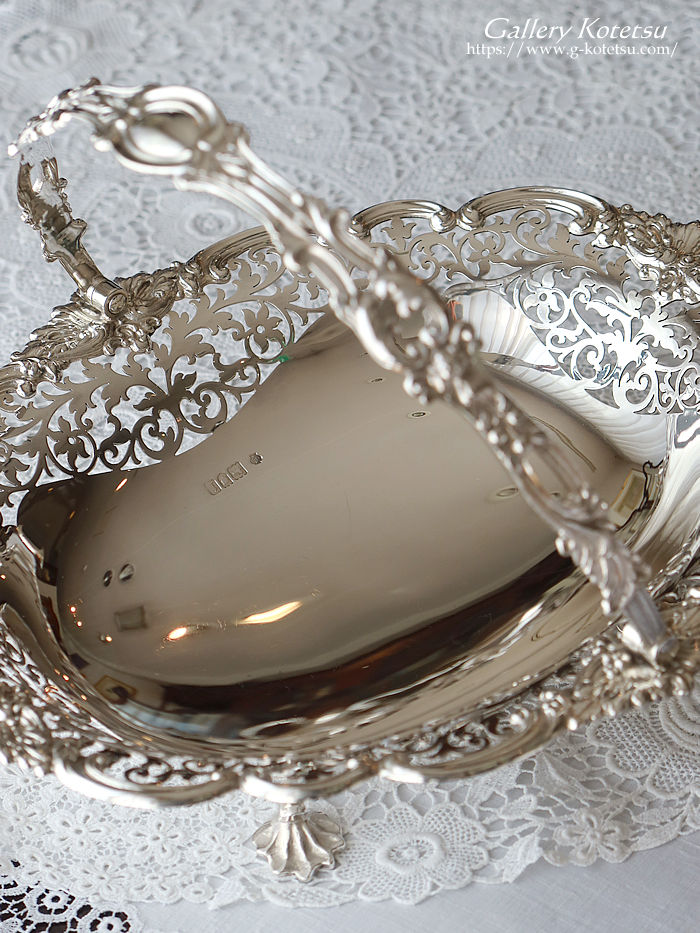 p sterling siver antique silver basket AeB[NVo[@oXPbg