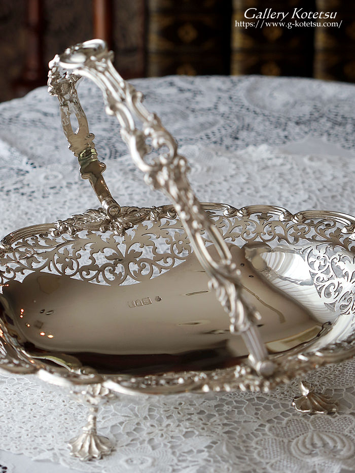 p sterling siver antique silver basket AeB[NVo[@oXPbg