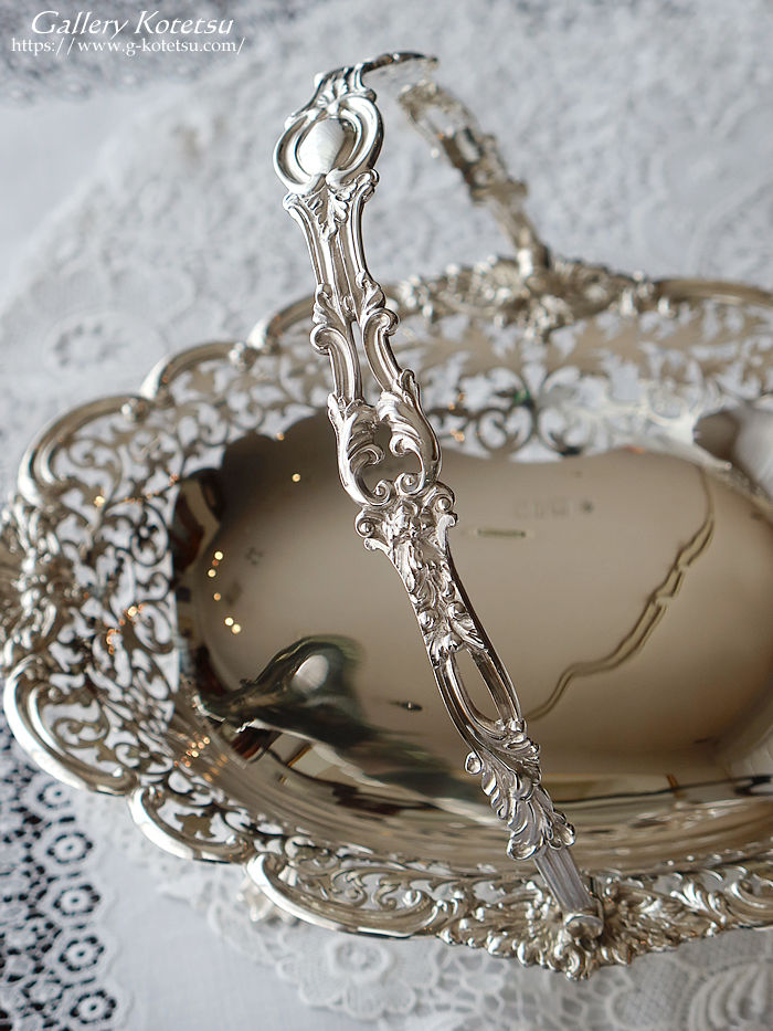 p sterling siver antique silver basket AeB[NVo[@oXPbg