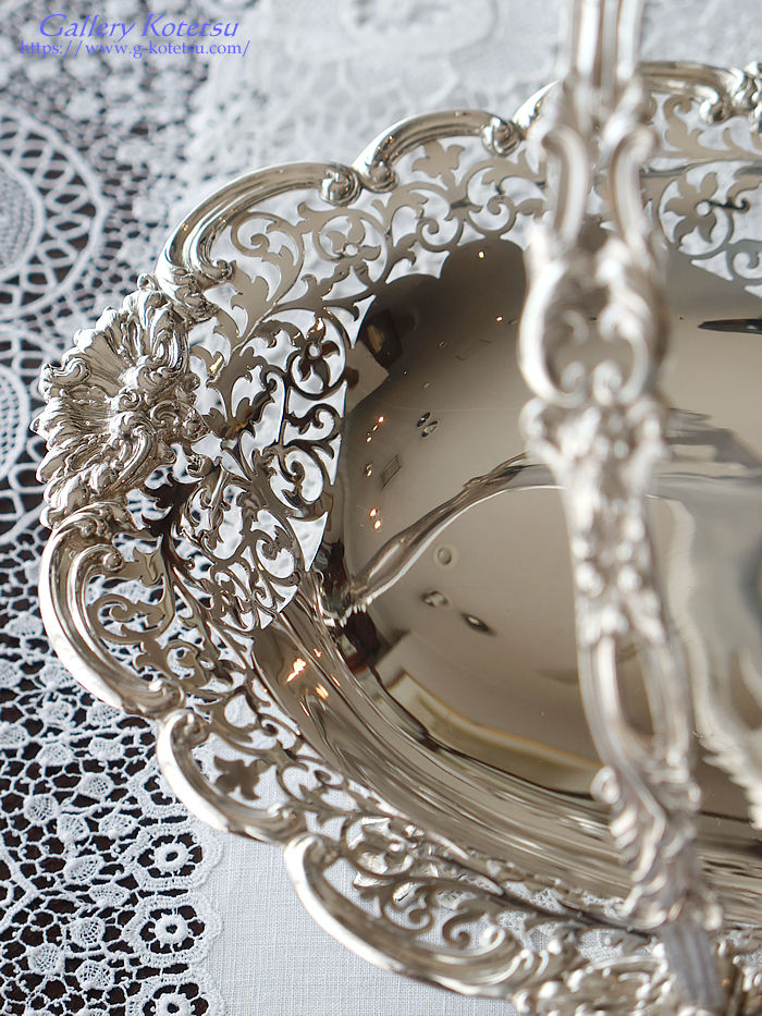 p sterling siver antique silver basket AeB[NVo[@oXPbg