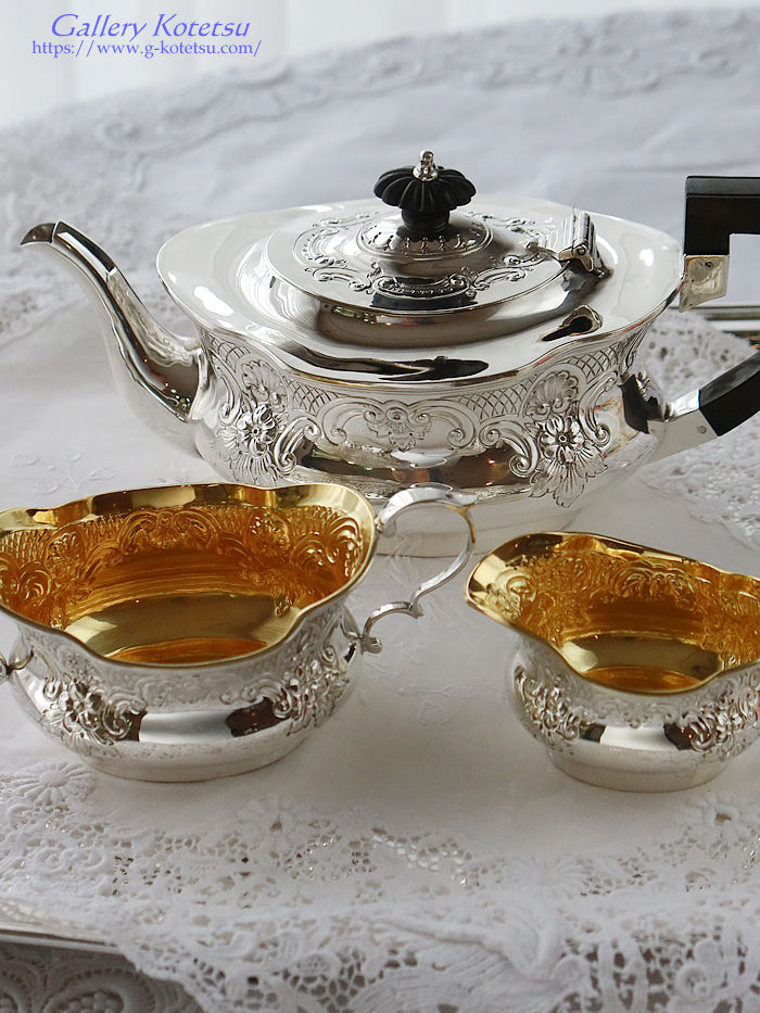 p sterling siver AeB[NVo[@eB[Zbg antique silver tea set