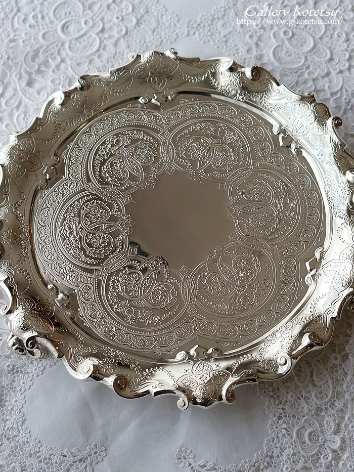 p sterling siver AeB[NVo[@T@ antique silver salver