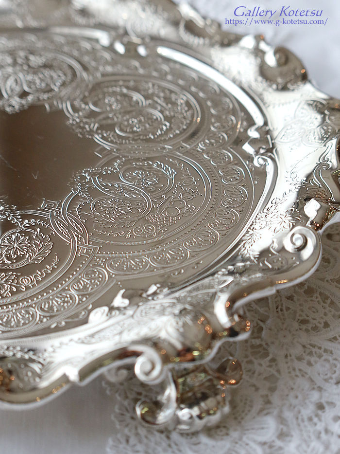 p sterling siver AeB[NVo[@T@ antique silver salver