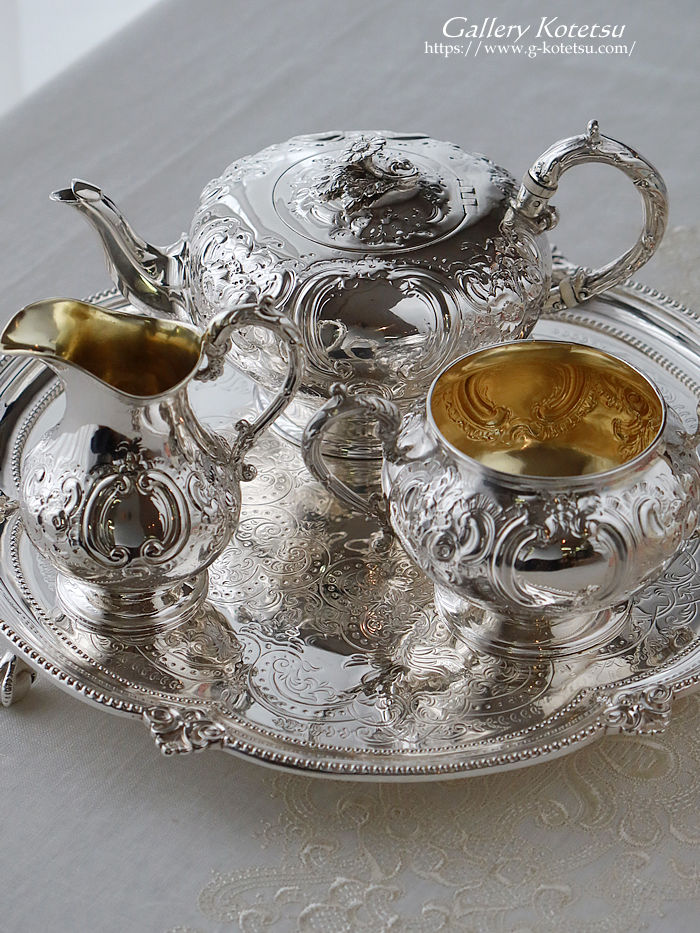 �p����� sterling siver �A���e�B�[�N�V���o�[�@�e�B�[�Z�b�g antique silver tea set