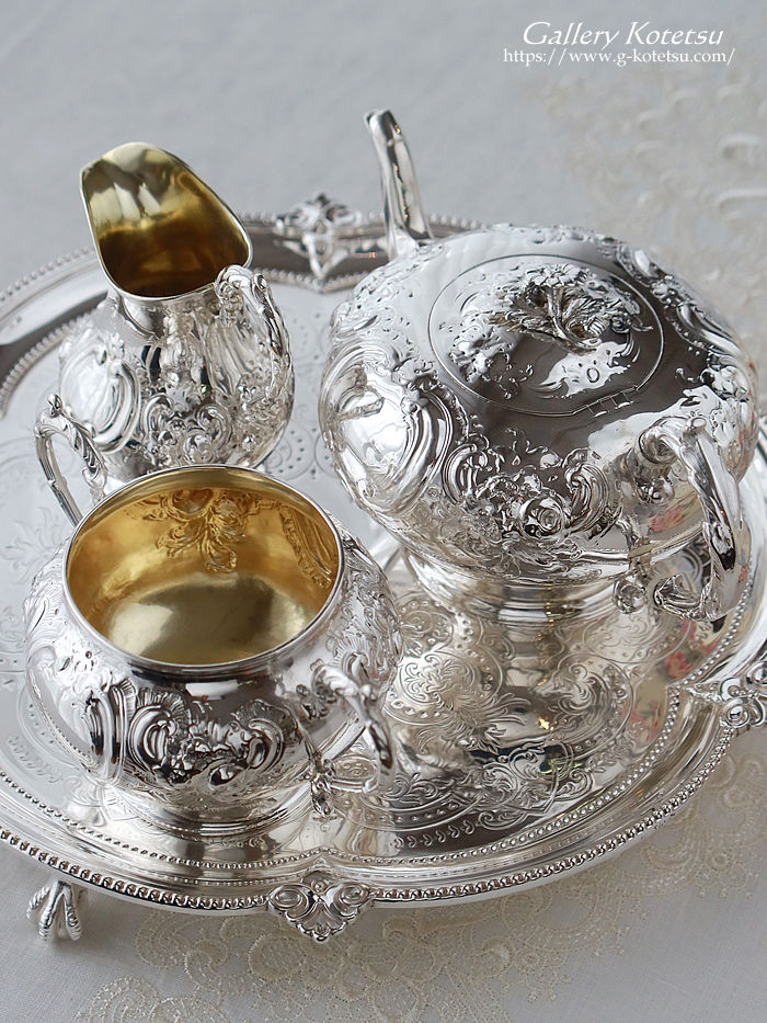 �p����� sterling siver �A���e�B�[�N�V���o�[�@�e�B�[�Z�b�g antique silver tea set