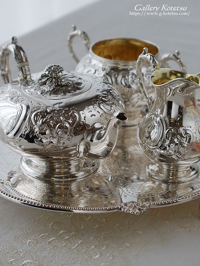 �p����� sterling siver �A���e�B�[�N�V���o�[�@�e�B�[�Z�b�g antique silver tea set