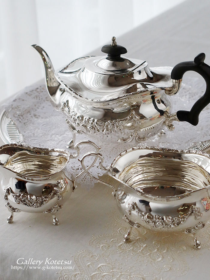 �p����� sterling siver �A���e�B�[�N�V���o�[�@�e�B�[�Z�b�g antique silver tea set