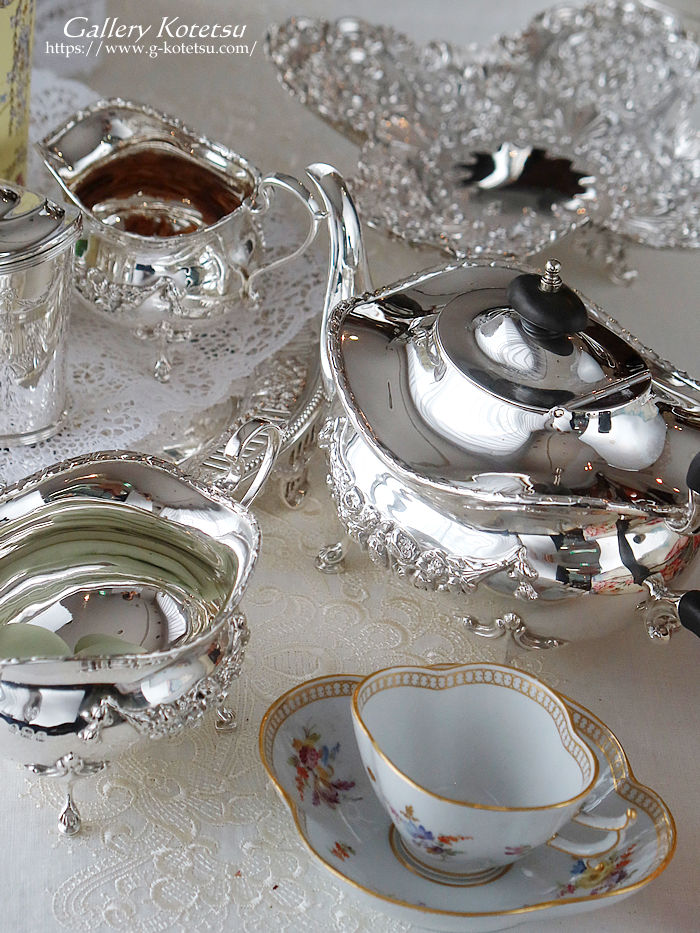 �p����� sterling siver �A���e�B�[�N�V���o�[�@�e�B�[�Z�b�g antique silver tea set