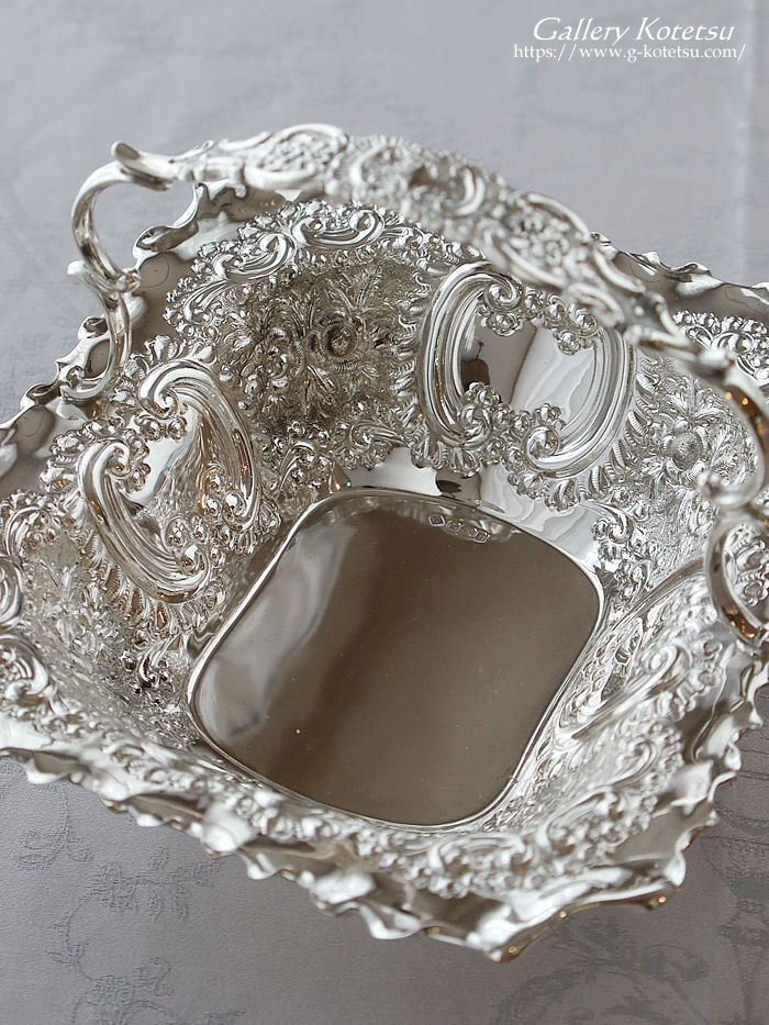 �p����� sterling siver antique silver basket �A���e�B�[�N�V���o�[�@�o�X�P�b�g