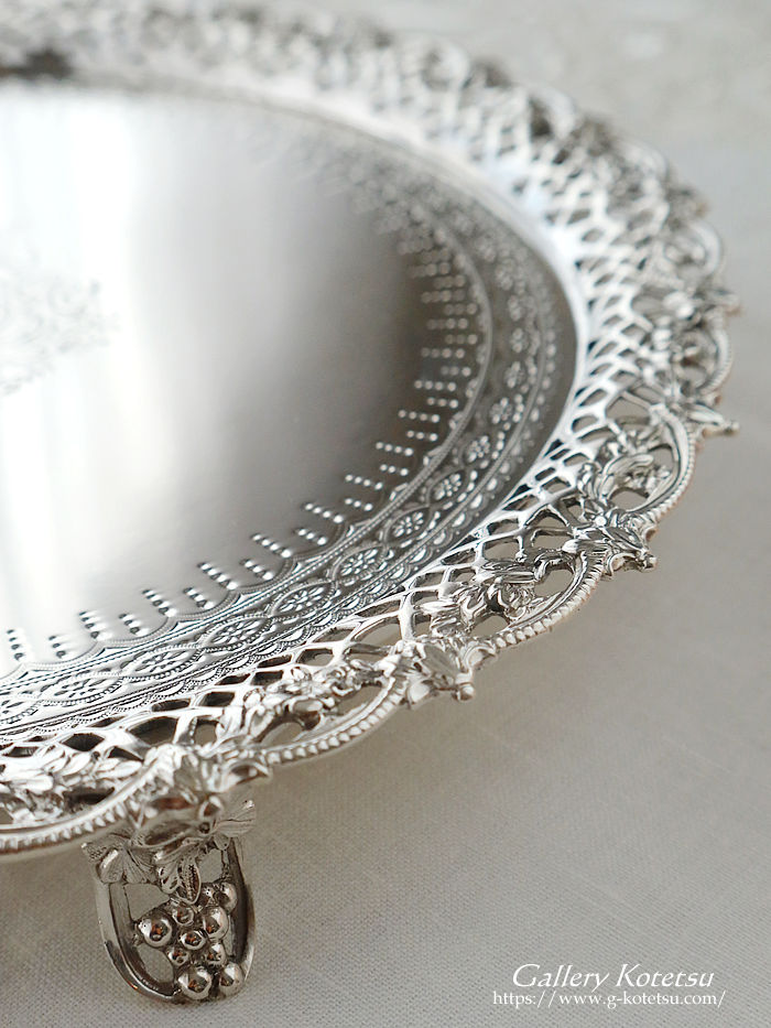 �p����� sterling siver �A���e�B�[�N�V���o�[�@�T�����@ antique silver salver