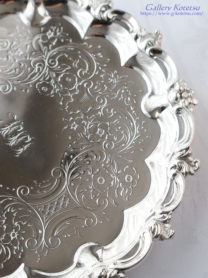 �p����� sterling siver �A���e�B�[�N�V���o�[�@�T�����@ antique silver salver