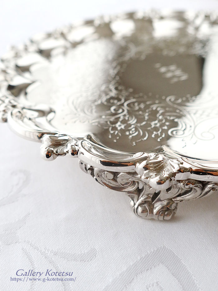 �p����� sterling siver �A���e�B�[�N�V���o�[�@�T�����@ antique silver salver