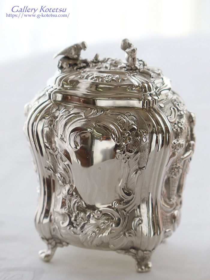 �A���e�B�[�N�V���o�[�@�e�B�[�L���f�B antique silver tea caddy �p����� sterling siver 