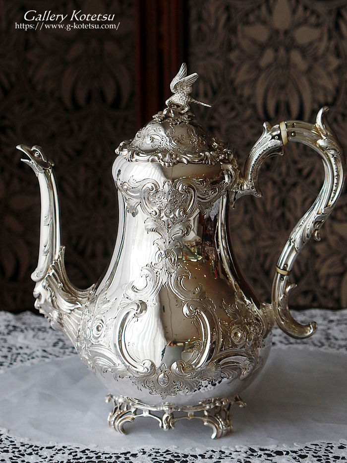 �p����� sterling siver �A���e�B�[�N�V���o�[�@�e�B�[�Z�b�g antique silver tea set louis tea kettle